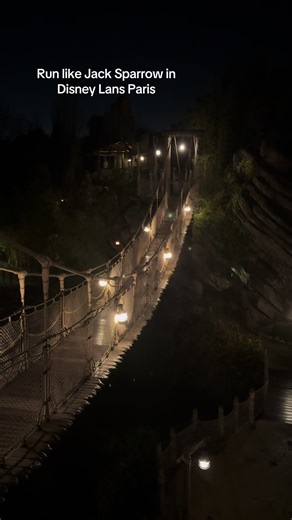 Let’s all run like Jack sparrow on this bridge already ! #piratesofthecarribean #disneyland #jacksparrow #running #runninglikejack