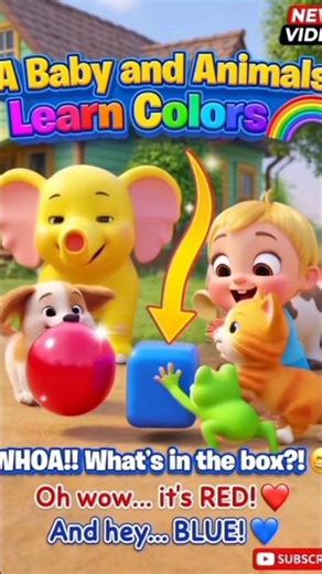 A Baby and Animals learn colors. #shorts#Royal Rainbow carton