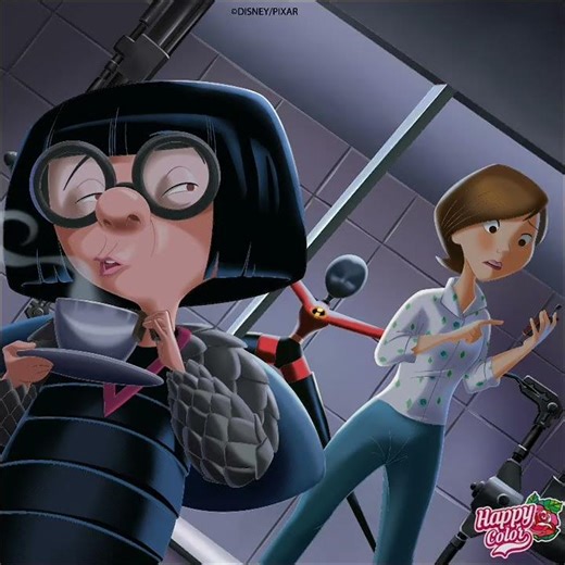 Happy Color | Edna and Elastigirl | The Incredible #coloring #disney #colorbynumbers