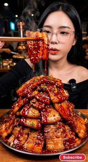 หมูสามชั้นราดซอสเกาหลี🤤🤤 #กินเก่ง #mukbang #สายกิน #foodie #อร่อยไปกิน @ห๋ากิ๋นวันค่ำ @หลับปุ๋ย รุ่งทิวา