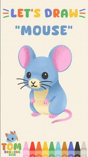 How to Draw a Cute Mouse for Kids – Easy Tutorial #drawingforkids #animalart #kidslearning