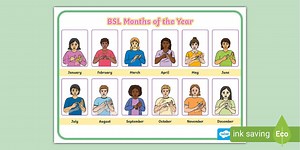 BSL Months of the Year Word Mat