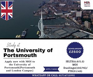 𝐒𝐭𝐮𝐝𝐲 𝐢𝐧 𝐋𝐨𝐧𝐝𝐨𝐧, 𝐏𝐨𝐫𝐭𝐬𝐦𝐨𝐮𝐭𝐡, 𝐰𝐢𝐭𝐡 𝐌𝐎𝐈 𝐟𝐨𝐫 𝐒𝐄𝐏 𝟐𝟒 𝐈𝐧𝐭𝐚𝐤𝐞! 🇬🇧 𝐀𝐩𝐩𝐥𝐲 𝐧𝐨𝐰 𝐰𝐢𝐭𝐡 𝐌𝐎𝐈 𝐭𝐨 𝐭𝐡𝐞 𝐔𝐊 𝐔𝐧𝐢𝐯𝐞𝐫𝐬𝐢𝐭𝐢𝐞𝐬! 🇬🇧 ▪️ MBA, LLM, MSc, Engineering, MA & MPH ▪️ Apply with MOI(Passing Year: 2019-2023) ▪️ Apply also with IELTS(6.0/5.5)। Duolingo(105/105)। PTE(51/43)। OIETC(7/5) ▪️ No Service Charge, No File Opening Charge & No Application Fees ▪️ Guide for Bank Statement ▪️ 2 Years Post-Study Work Visa ▪️ Work placement or Prof