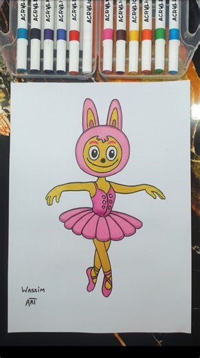 دمج بالورينا كابوتشينا مع لابوبو #labobo #balerinacappuchina #drawing