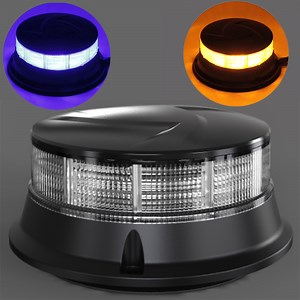 [Hot Item] LED Beacon Dual Color Light Rotation Roof Top Hazard Traffic Indication Flash Emergency Light Warning Safety Lamp with Magnet