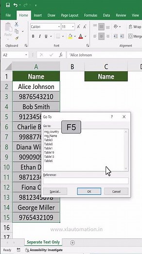 Separated Names List for Quick Copy #excel #excelforbeginners #exceltutorial #exceltips