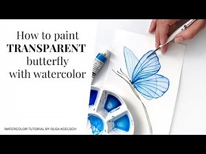 How to paint watercolor butterfly in layered technique