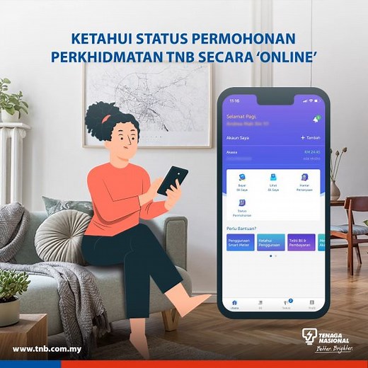 Ingin semak status permohonan perkhidmatan TNB? Isi maklumat yang diperlukan di Portal atau aplikasi myTNB dan status permohonan anda akan terpapar di skrin. Anda juga boleh terus klik https://myaccount.mytnb.com.my/Search/ApplicationStatus untuk buat semakan. #myTNB #StaySafe #PenggunaBijak | TNB CareLine