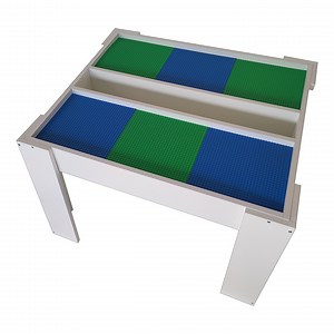 Kids Building Bricks Activity Table: Wooden Play Table With Storage