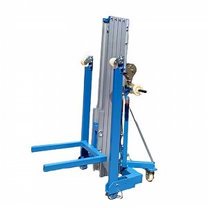 [Hot Item] Warehouse 340kg/5m 749lbs/16FT Material Lifter Aluminum Manual Material Lifts/Man Lift