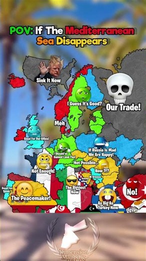 POV: If the Mediterranean Sea disappears! 🏜️🌊 #geography #mapping #shorts #countryballs #maps