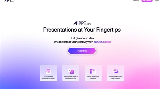表达无国界，AiPPT.com已上线！从现在开始，体验属于全球的AI PPT制作工具！