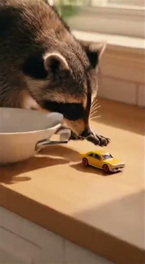 Raccoon Builds Breakfast Rube Goldberg