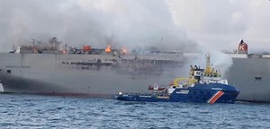 Another Car-Carrying Cargo Ship Catches Fire at Sea