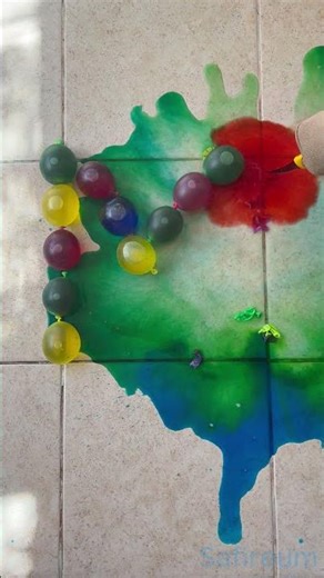 Popping Color Water Balloons in the Shape of “M” 💥🌈 #poppballons #satisfying #funny