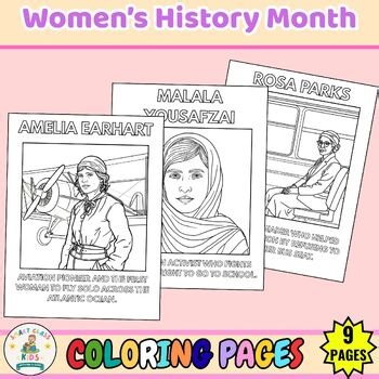 Women’s History Month Coloring Pages Printable | Famous Women Posters, March