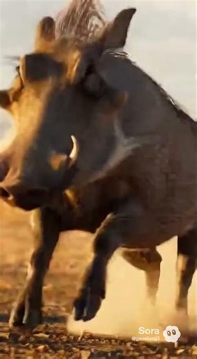 Mother Giraffe's Fierce Defense: Warthog Kicked Flying After Attacking Baby Calf #GiraffeDefense