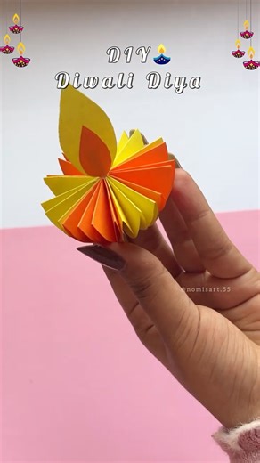 DIY Paper Diya🪔 Diwali Decoration Idea #diy #craft #diya#paperdiya#paperart#diwali#diwalidecoration