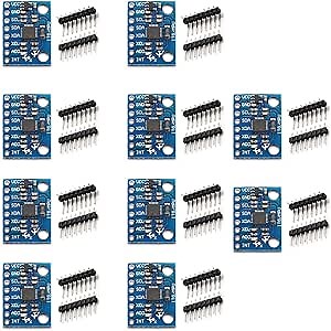10 Pieces GY-521 MPU-6050 MPU6050 3 Axis Accelerometer Gyroscope Module 6 DOF 6-axis Accelerometer Gyroscope Sensor Module 16 Bit AD Converter Data Output IIC I2C for Arduino