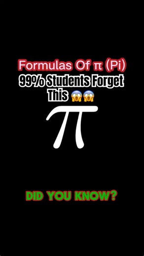 PI (π)Formulas in 30 Sec ⏳ Don’t Skip! #shorts #maths + #piformula