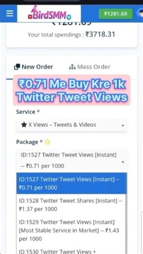 ₹0.71 Me Buy Kre 1k Twitter ke Tweet Views | CheapestSmmpanel For Twitter | 2026 | #shorts#smm