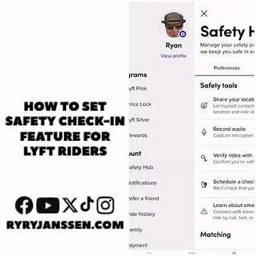 How to set safety check in feature for Lyft riders
