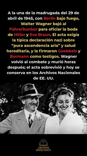 El funcionario que casó a Fuhrer murió en una calle de Berlín horas después 💍 #WalterWagner