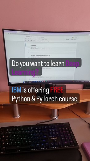 Danica Simic on Instagram: "FREE Deep Learning course offered by IBM Save this post for later and share with friends who want to learn more! Deep learning is one of the most prospective sub-fields in data science and an important starting point for everyone getting started with AI Right now, IBM is offering this course for free and teaches everything from basics like regression and classification to autoencoders using PyTorch, one of Python's most advanced libraries. Follow @codingmermaid and co