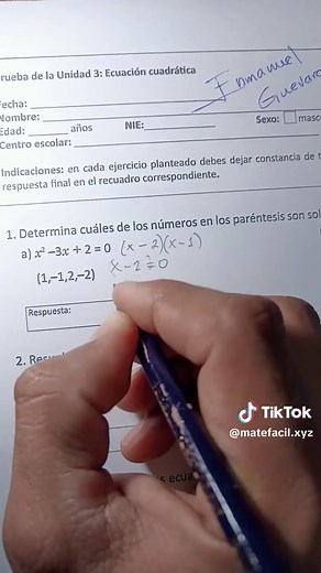 Prueba de Unidad 3 9° grado matemáticas - ejercicios y guía