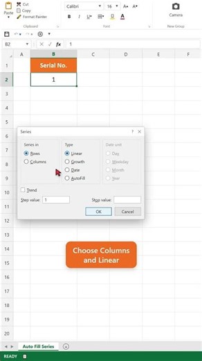 How to automatically number rows in Excel tips and tricks 💯💫 #exceltips #tutorial #shortvideo