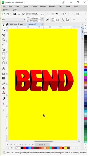 Create 3D Bend Text Effect in CorelDRAW | Easy Typography Tutorial #Shorts #coreldraw #tips #tricks