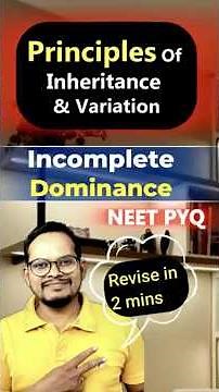 Incomplete Dominance in 2 Minutes! 🌸 | Most Important NEET PYQ | Genetics Quick Revision 2026🔥
