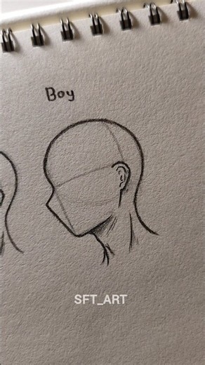 How to draw head✨ girl & boy side profile #art #drawing #tutorial #head #art #sketch #shorts