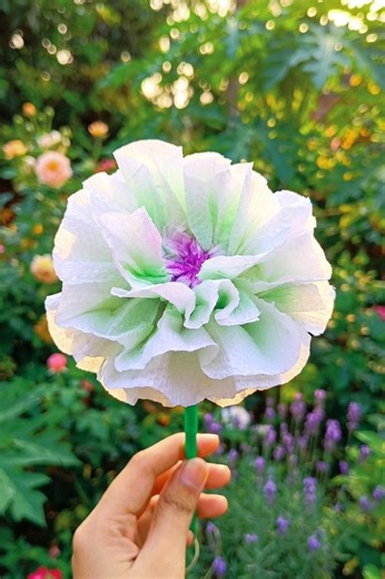 Diy peonies | How to make a peony Flower from paper towels #shortsviral #diy #art #rose #aesthetic