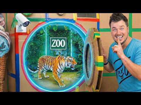 I Built a SECRET Zoo In Box Fort City!