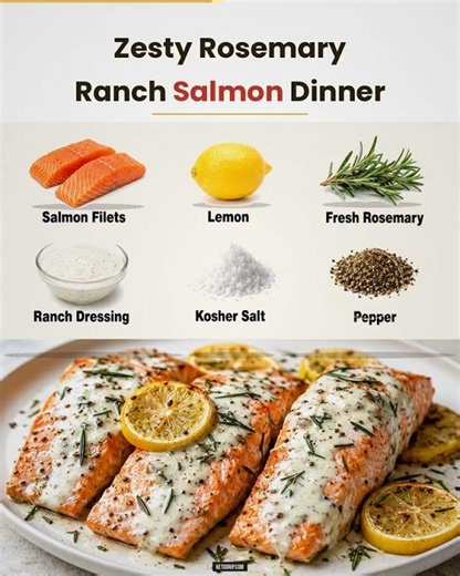 🐟 Zesty Rosemary Ranch Salmon Dinner