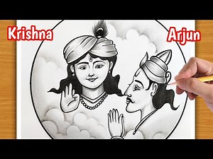 How To Draw Krishna And Arjuna Step By Step | Krishna And Drawing Easy | Tutorial | For Beginners