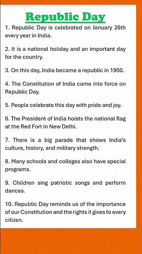 Republic Day 10 Lines Essay in English 26th January Essay