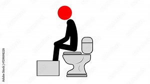 sit on the toilet correctly. medical recommendations. 4K video illustration.