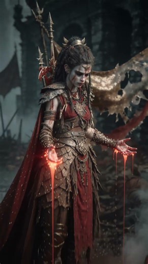 Blood Sorceress Awakens on the Battlefield #fantasy #darkfantasy #cinematic