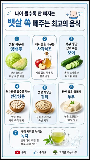안 빠지는 뱃살 쏙 빼주는 최고의 음식 #뱃살빼는음식 #뱃살 #다이어트