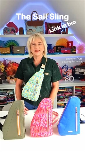 Spencer Ogg Sewing Patterns on Instagram: "🧵✨ The Sail Sling 👜 📝 Full Written Pattern & 🎥 Video Tutorial Included 🎒 This versatile multi-way sling is perfect for activities, travel, days out, dog walking, even shopping. Wear it your own way: across either shoulder, on your front or your back, snug to the body for extra security or fashionable low slung, or just throw it over one shoulder. Super-spacious with plenty of pockets - fits a tall 500ml (17fl oz) water bottle. ✅ Suitable for domest