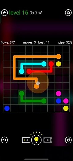 FLOW FREE BONUS PACK 9X9 LEVEL 16 COMPLETE SOLUTION #android #games #level #funfacts #amazingfacts