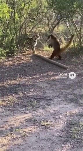 “Ocelot vs Coati: Real Wild Chase Captured in Daylight | Rare Forest Encounter!”