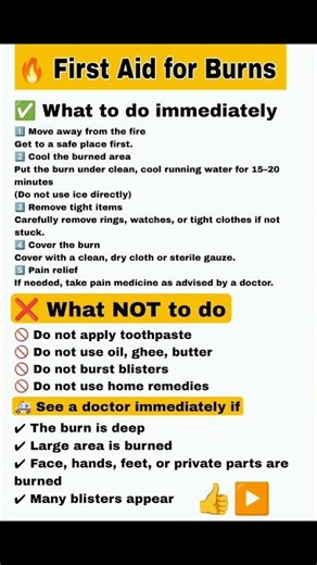 What to Do After a Burn? | First Aid Tips Everyone Should Know 🔥🔥👍#burn #burning #burn #burnsafe