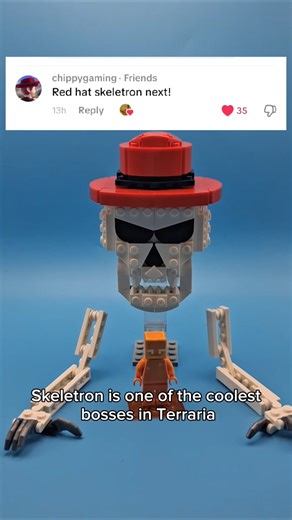 I Made Red Hat Skeletron from Terraria out of LEGO #moc #lego #terraria #skeletron #chippygaming