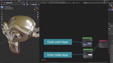 Quick Blender tutorial - How to make metal worn paint material - 201