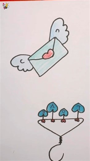 How to draw a beautiful envelope ✉️ #shorts #art #drawing #love