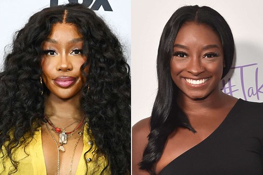 SZA shows off gymnastics skills in handstand contest with Simone Biles