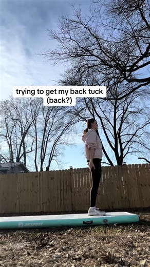 open for any tips! i know i am throwing my head back and need to tuck more. hopefully i can join a tumbling class soon and get spotted on it but ill still be practicing on the air track